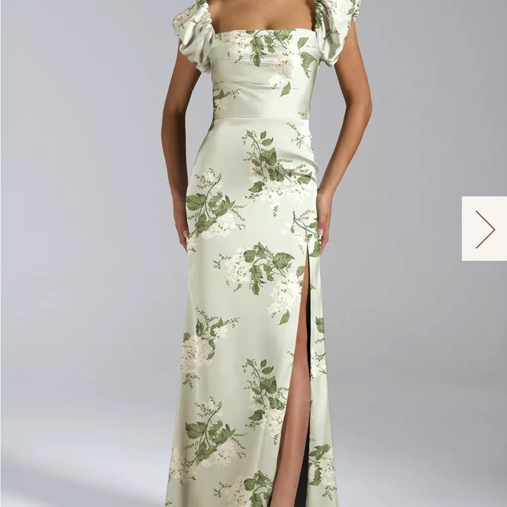 Floral sage green dress